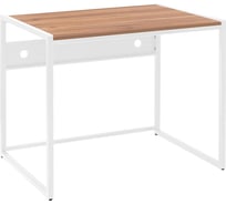 Стол письменный модульный Rimini, 900x650x750, белый каркас, столешница ЛДСП Орех, GreenWeen GW-RIMINI-900-W-LD-NUT
