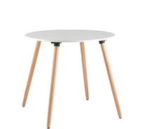 Стол обеденный круглый Стул Груп Рокки белый, на деревянных ножках ROOKIE ROUND