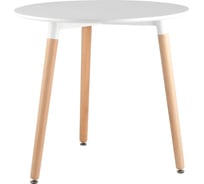 Стол обеденный круглый Стул Груп DST 80 80 белый, на деревянных ножках Z-210