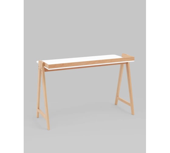 Стол письменный Стул Груп Pyramid 118х53, белый/светлое дерево T-002-P white / natural