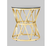 Журнальный столик Стул Груп 50х50 ВИВА, стекло черное, сталь золото EET-080-TG