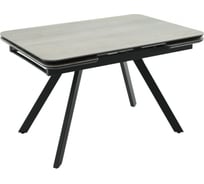 Раскладной стол BRADEX Arthur 120-184x80x75 см, керамогранит, серый мрамор Greys Grey, чёрный RF 0656