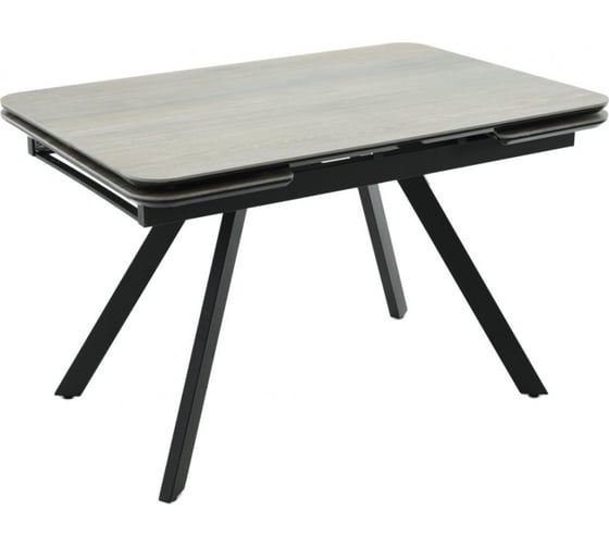 Раскладной стол BRADEX Arthur 120-184x80x75 см, керамогранит, серый мрамор Greys Grey, чёрный RF 0656