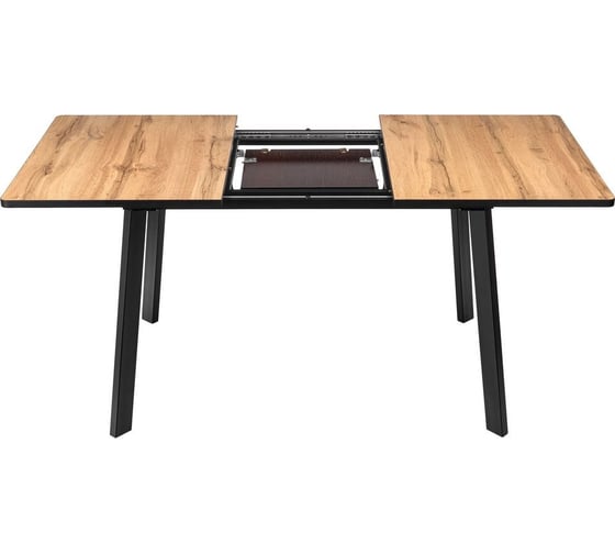 Раскладной стол BRADEX Dublin 120-160x80x75 см, Дуб Вотан с чёрными ножками RF 0482
