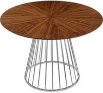 Стол BRADEX Liverpool диаметр 110 см, шпон орех, лучевой набор, с хромированными ножками RF 0519