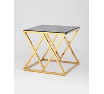 Журнальный стол Стул Груп 55x55 ИНСИГНИЯ, стекло smoke, сталь золото EET-026-TG-SK