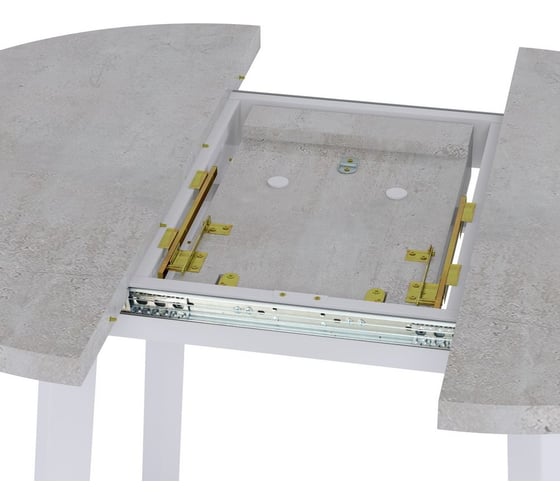 Стол BRADEX Next круглый, раскладной, 100-130x100x76.5 см, Бетон Лайт, белый RF 0016
