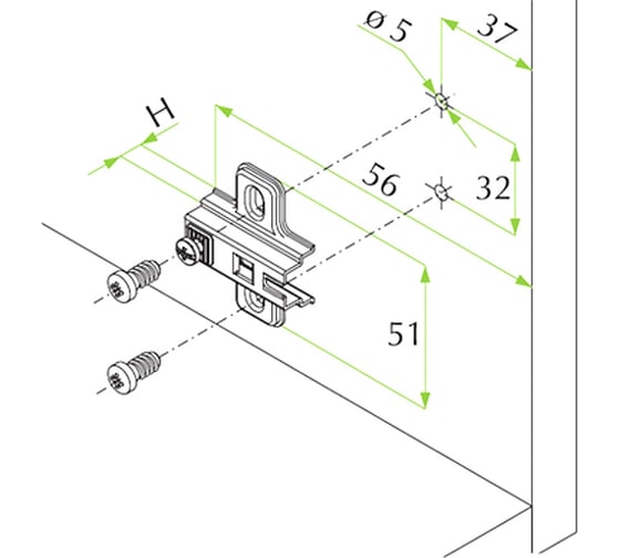 Ответная планка к петле FGV h=0 52 С216М50 01S 000