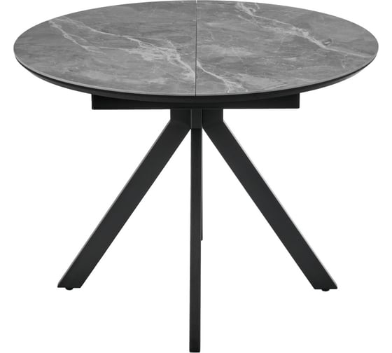 Стол BRADEX Rudolf круглый, раскладной, 100-130x100x75 см, серый керамогранит, черный RF 0643