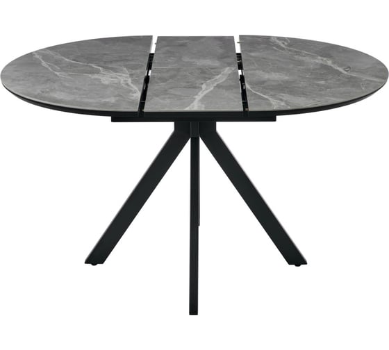 Стол BRADEX Rudolf круглый, раскладной, 100-130x100x75 см, серый керамогранит, черный RF 0643