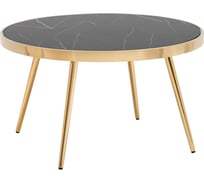 Журнальный столик Стул Груп Гелиос 80х80, стекло черный мрамор, сталь золото, столешница ECT-134-TG