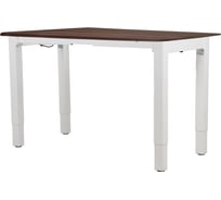 Электрический геймерский стол с регулировкой по высоте LuxAlto 4S2, лофт, белоеое подстолье, коричневая столешница, ЛДСП, 180x80 см 34330