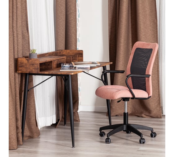 Кресло Tetchair STAFF флок/ткань, розовый/серый, 137/W-12 21455