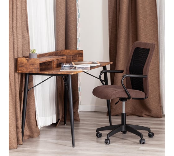 Кресло STAFF флок/ткань, коричневый/черный, 6/W-11 Tetchair 21456