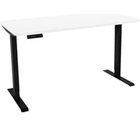 Электрический компьютерный стол с подъемным механизмом LuxAlto SR2, черное подстолье, белая столешница, ЛДСП, 120x60 см 34279 33402588