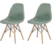 Набор стульев для кухни LuxAlto в чехлах, рогожка, зеленый, 2 шт. 13787