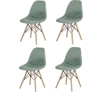 Набор стульев для кухни LuxAlto в чехлах, рогожка, зеленый, 4 шт. 13807