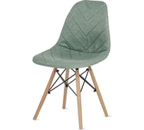 Стул LuxAlto ракушка белый, с чехлом, рогожка, зеленый, 1 шт. 13767