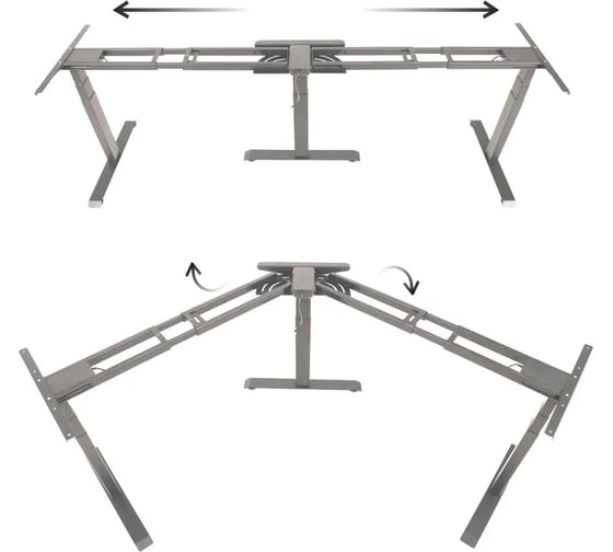 Подстолье с регулировкой высоты LuxAlto 3A3 TRI-MASTER, 3 мотора, 3 ножки, модуль управления (4 настройки памяти), USB+, TYPEC, серый 17041