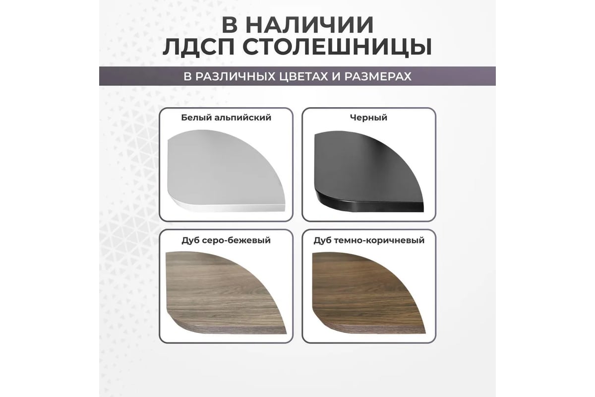 Столешница для письменного стола LuxAlto ЛДСП, черный, 120x60x2.5 см ...