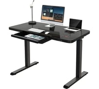 Геймерский стол с электроприводом LuxAlto E4A, черное подстолье, черная столешница, стекло, 120x60 см 17004 33403092