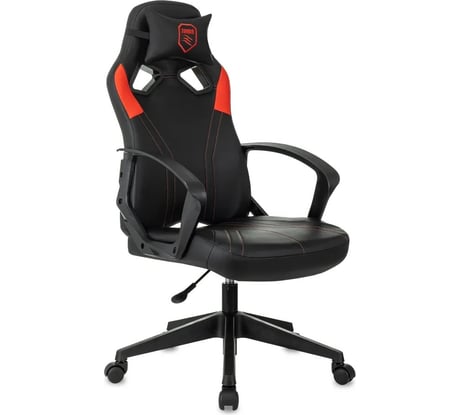 Кресло игровое ZOMBIE 50 черный/красный эко-кожа крестовина пластик черный 2010783