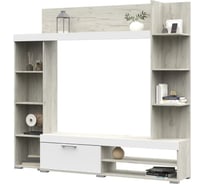 Гостиная КПУП "Калинковичский мебельный комбинат" ВАСАНТА 1,992x1,812x0,366, фасад МДФ СОФТ ВАЙТ, корпус ДУБ КРАФТ БЕЛЫЙ STM-010200132702