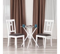 Стул Tetchair Камилла (CAMILLE SOFT) сиденье мягкое, 2 шт., дерево гевея, МДФ, 44x54x95, pure white (402), ткань, серый 20482