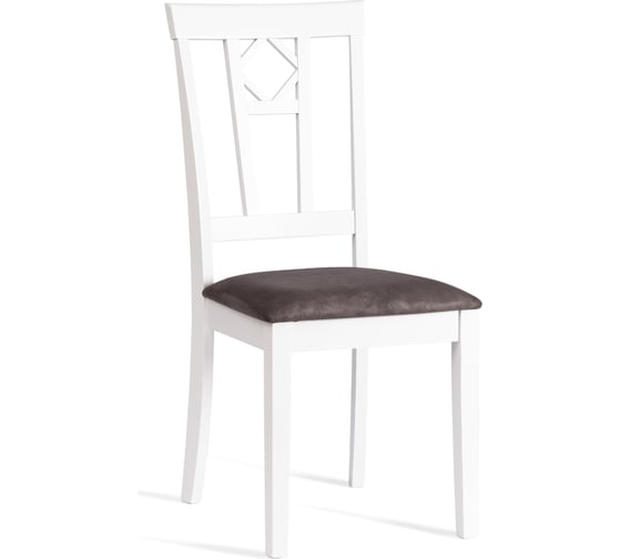 Стул Tetchair Камилла (CAMILLE SOFT) сиденье мягкое, 2 шт., дерево гевея, МДФ, 44x54x95, pure white (402), ткань, серый 20482