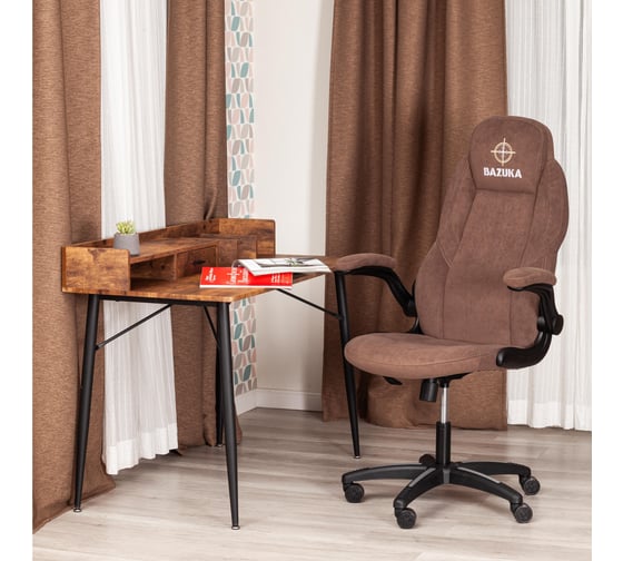 Кресло Tetchair BAZUKA флок, коричневый, 6 21155