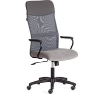 Кресло Tetchair PRACTIC (мп) флок/кожзам, серый/металлик, 29/W-12/36 21448