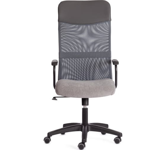 Кресло Tetchair PRACTIC (мп) флок/кожзам, серый/металлик, 29/W-12/36 21448