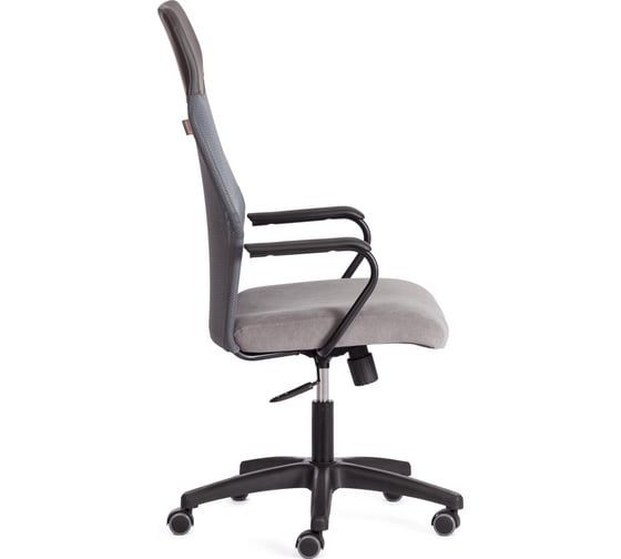 Кресло Tetchair PRACTIC (мп) флок/кожзам, серый/металлик, 29/W-12/36 21448