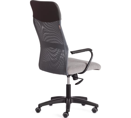 Кресло Tetchair PRACTIC (мп) флок/кожзам, серый/металлик, 29/W-12/36 21448