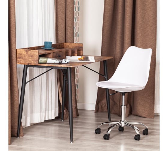 Офисное кресло Tetchair TULIP (mod.106-1) 1 шт. в упаковке, металл/пластик/PU, 58x47x97см, White (белый) / Chrome (хром) 21552