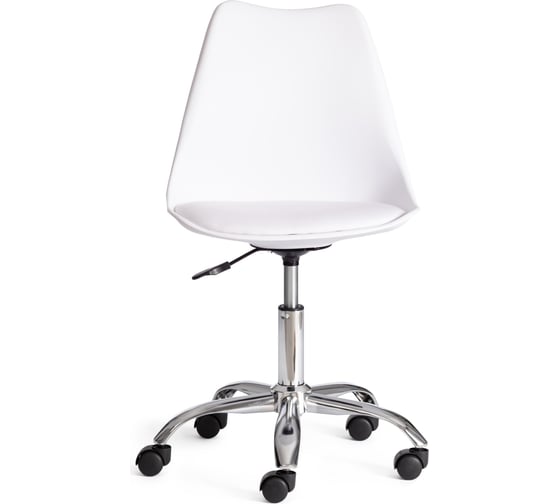 Офисное кресло Tetchair TULIP (mod.106-1) 1 шт. в упаковке, металл/пластик/PU, 58x47x97см, White (белый) / Chrome (хром) 21552