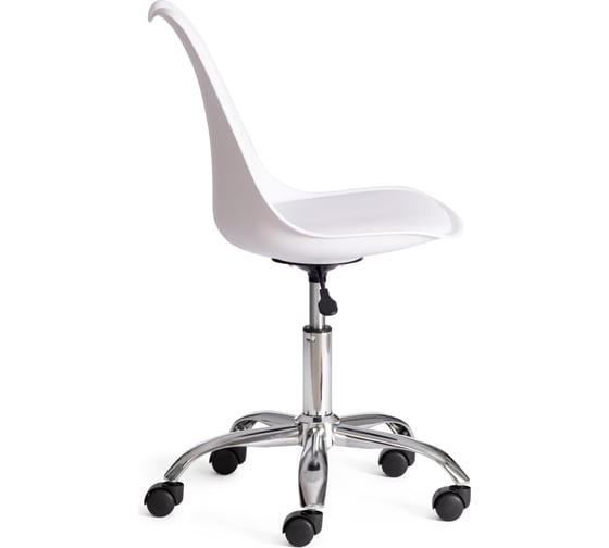 Офисное кресло Tetchair TULIP (mod.106-1) 1 шт. в упаковке, металл/пластик/PU, 58x47x97см, White (белый) / Chrome (хром) 21552