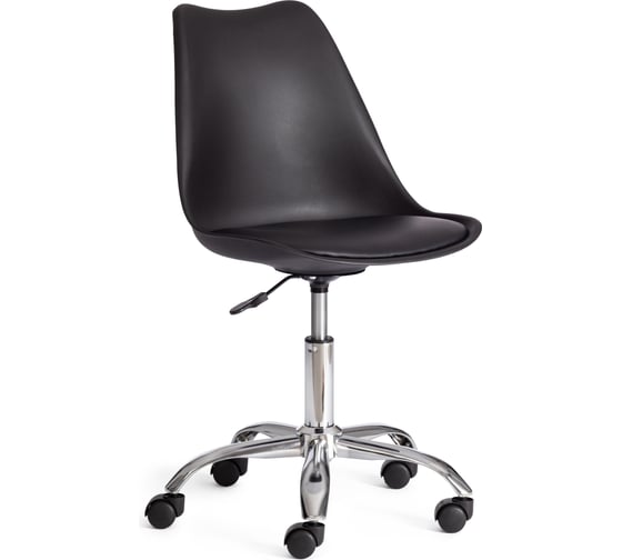 Офисное кресло Tetchair TULIP (mod.106-1) 1 шт. в упаковке, металл/пластик/PU, 58x47x97см, Black (черный) / Chrome (хром) 21551