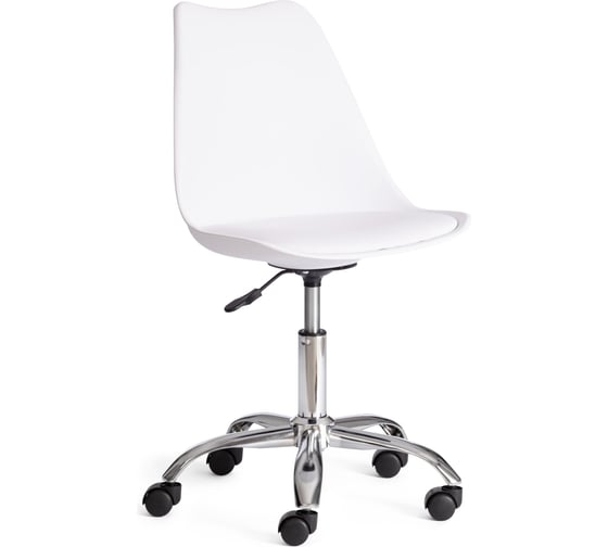 Офисное кресло Tetchair TULIP (mod.106-1) 4 шт, металл/пластик/PU, 58x47x97см, White (белый) / Chrome (хром) 21230