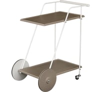 Стол сервировочный Мебелик Новум белый/белый/текстиль темный 8948