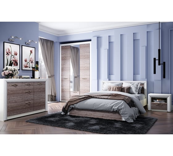Кровать Anrex 160 с подъемником, OLIVIA, цвет вудлайн крем/дуб анкона 645336