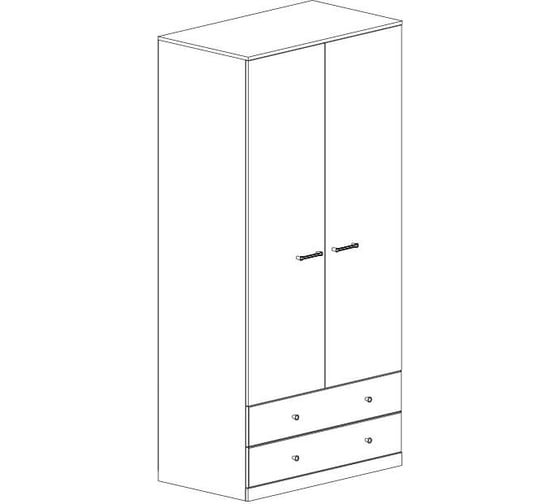 Шкаф Anrex 2DG2S, JAGGER, цвет Дуб монастырский/Черный 660949