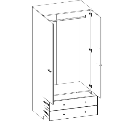 Шкаф Anrex 2DG2S, JAGGER, цвет Дуб монастырский/Черный 660949