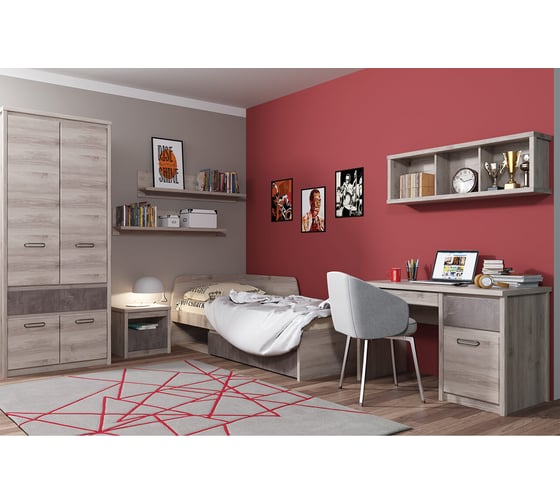 Шкаф Anrex 4DG1S, JAZZ, цвет Каштан найроби/Оникс 657804