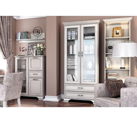 Шкаф открытый Anrex 2S, TIFFANY, цвет вудлайн кремовый 650738