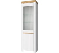 Шкаф с витриной Anrex 1V1D, TAURUS, цвет белый\дуб вотан 726048