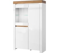 Шкаф с витриной Anrex 1V2D, TAURUS, цвет белый\дуб вотан 726042