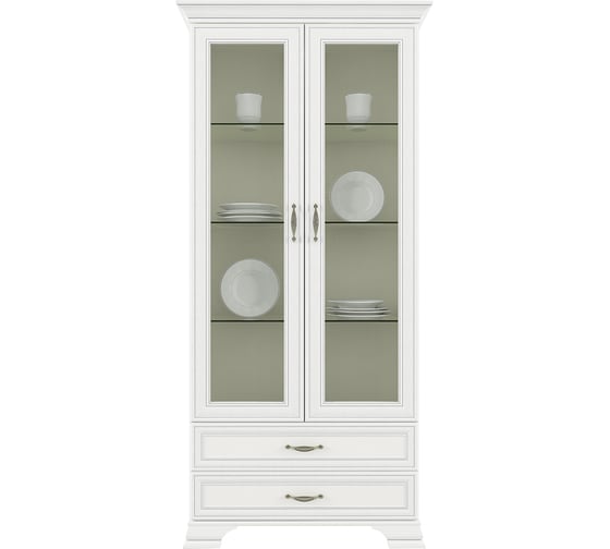 Шкаф с витриной Anrex 2V2S, TIFFANY, цвет вудлайн кремовый 648150