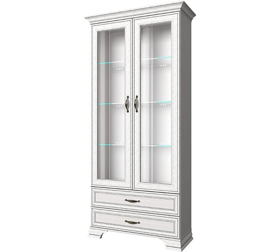 Шкаф с витриной Anrex 2V2S, Тиффани, цвет вудлайн кремовый 648150