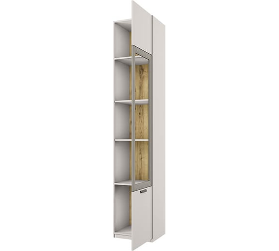 Шкаф Anrex MODERN, с витриной 1V2D, цвет Персидский жемчуг/Ирландский ликер 714098